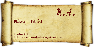 Mázor Atád névjegykártya
